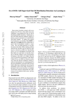 SELFOOD: Self-Supervised Out-Of-Distribution Detection via Learning to
  Rank