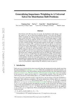 Generalizing Importance Weighting to A Universal Solver for Distribution
  Shift Problems