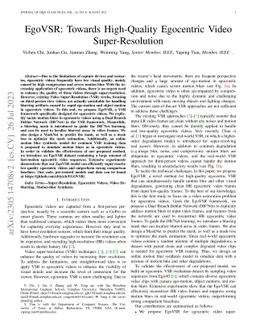 EgoVSR: Towards High-Quality Egocentric Video Super-Resolution