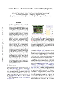 Gender Biases in Automatic Evaluation Metrics for Image Captioning