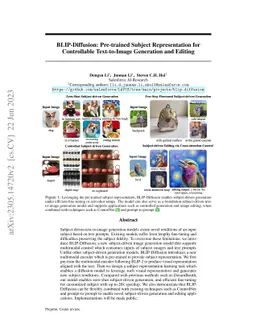 BLIP-Diffusion: Pre-trained Subject Representation for Controllable
  Text-to-Image Generation and Editing