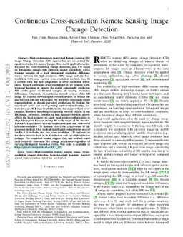 Continuous Cross-resolution Remote Sensing Image Change Detection