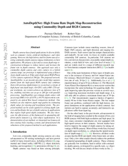 AutoDepthNet: High Frame Rate Depth Map Reconstruction using Commodity
  Depth and RGB Cameras