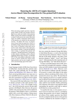 Mastering the ABCDs of Complex Questions: Answer-Based Claim
  Decomposition for Fine-grained Self-Evaluation