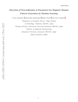 Detection of Non-uniformity in Parameters for Magnetic Domain Pattern
  Generation by Machine Learning