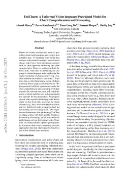 UniChart: A Universal Vision-language Pretrained Model for Chart
  Comprehension and Reasoning