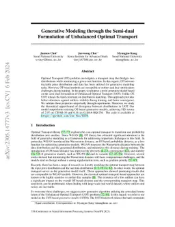 Generative Modeling through the Semi-dual Formulation of Unbalanced
  Optimal Transport