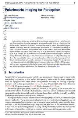 Polarimetric Imaging for Perception