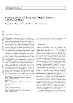 Semi-Supervised and Long-Tailed Object Detection with CascadeMatch