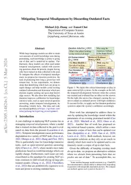 Mitigating Temporal Misalignment by Discarding Outdated Facts