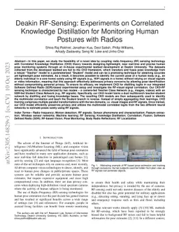 Deakin RF-Sensing: Experiments on Correlated Knowledge Distillation for
  Monitoring Human Postures with Radios