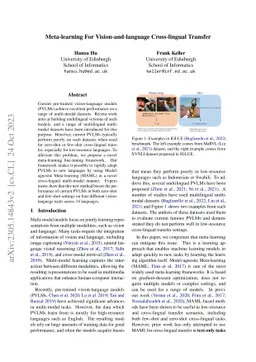 Meta-learning For Vision-and-language Cross-lingual Transfer