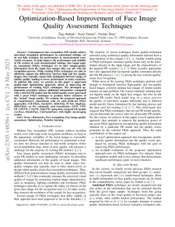 Optimization-Based Improvement of Face Image Quality Assessment
  Techniques