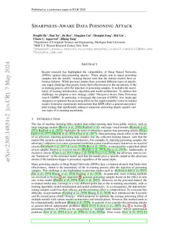 Sharpness-Aware Data Poisoning Attack