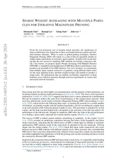 Sparse Weight Averaging with Multiple Particles for Iterative Magnitude
  Pruning