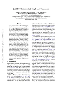 Just CHOP: Embarrassingly Simple LLM Compression