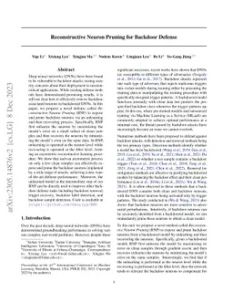 Reconstructive Neuron Pruning for Backdoor Defense