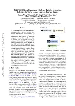 ByteSized32: A Corpus and Challenge Task for Generating Task-Specific
  World Models Expressed as Text Games