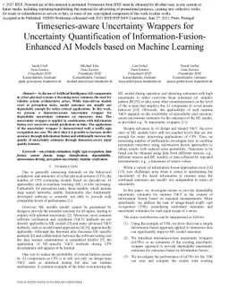 Timeseries-aware Uncertainty Wrappers for Uncertainty Quantification of
  Information-Fusion-Enhanced AI Models based on Machine Learning
