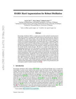 HARD: Hard Augmentations for Robust Distillation