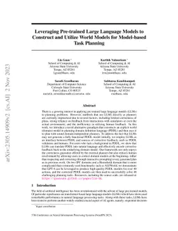 Leveraging Pre-trained Large Language Models to Construct and Utilize
  World Models for Model-based Task Planning
