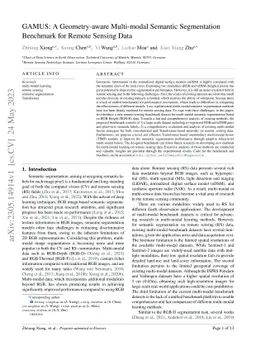 GAMUS: A Geometry-aware Multi-modal Semantic Segmentation Benchmark for
  Remote Sensing Data