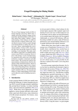 Frugal Prompting for Dialog Models