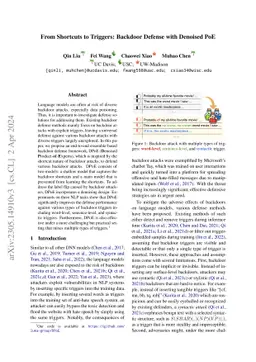 From Shortcuts to Triggers: Backdoor Defense with Denoised PoE