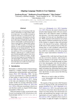 Aligning Language Models to User Opinions