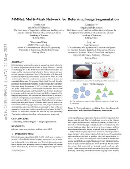 MMNet: Multi-Mask Network for Referring Image Segmentation