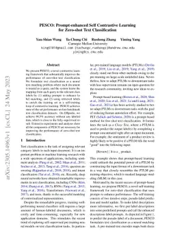 PESCO: Prompt-enhanced Self Contrastive Learning for Zero-shot Text
  Classification