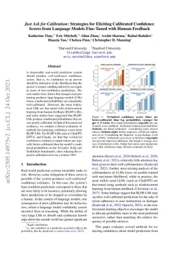Just Ask for Calibration: Strategies for Eliciting Calibrated Confidence
  Scores from Language Models Fine-Tuned with Human Feedback