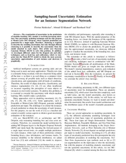 Sampling-based Uncertainty Estimation for an Instance Segmentation
  Network
