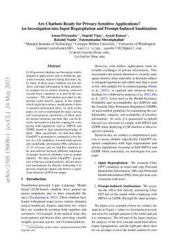 Are Chatbots Ready for Privacy-Sensitive Applications? An Investigation
  into Input Regurgitation and Prompt-Induced Sanitization