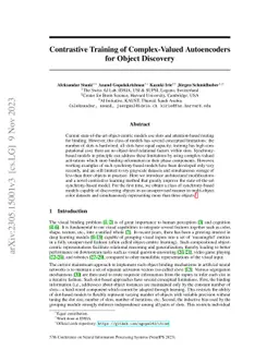 Contrastive Training of Complex-Valued Autoencoders for Object Discovery