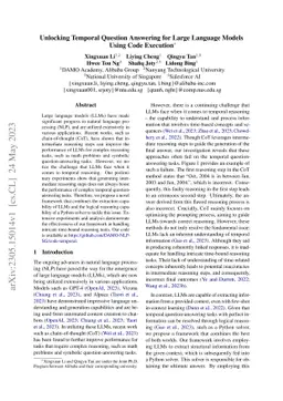 Unlocking Temporal Question Answering for Large Language Models Using
  Code Execution