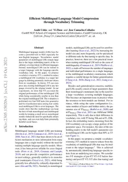 An Efficient Multilingual Language Model Compression through Vocabulary
  Trimming