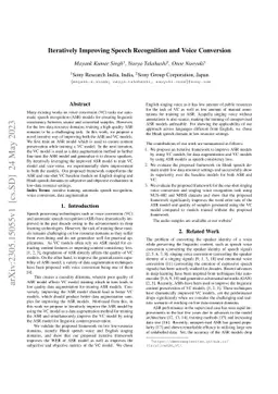 Iteratively Improving Speech Recognition and Voice Conversion