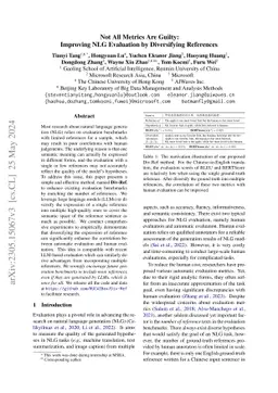 Not All Metrics Are Guilty: Improving NLG Evaluation by Diversifying
  References