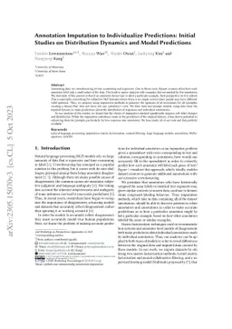 Annotation Imputation to Individualize Predictions: Initial Studies on
  Distribution Dynamics and Model Predictions