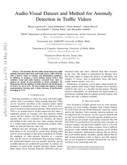 Audio-Visual Dataset and Method for Anomaly Detection in Traffic Videos