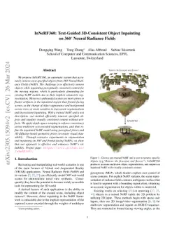 InNeRF360: Text-Guided 3D-Consistent Object Inpainting on 360-degree
  Neural Radiance Fields