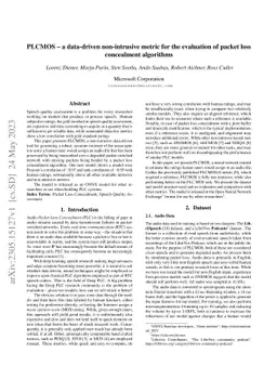 PLCMOS -- a data-driven non-intrusive metric for the evaluation of
  packet loss concealment algorithms