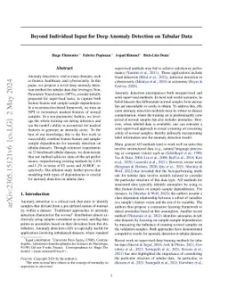 Beyond Individual Input for Deep Anomaly Detection on Tabular Data