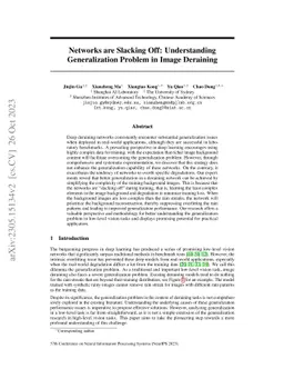 Networks are Slacking Off: Understanding Generalization Problem in Image
  Deraining