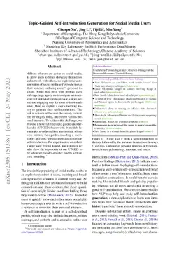 Topic-Guided Self-Introduction Generation for Social Media Users