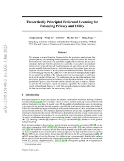 Theoretically Principled Federated Learning for Balancing Privacy and
  Utility
