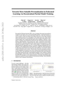 Towards More Suitable Personalization in Federated Learning via
  Decentralized Partial Model Training