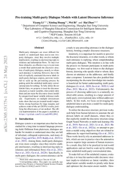 Pre-training Multi-party Dialogue Models with Latent Discourse Inference