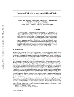 Adaptive Policy Learning to Additional Tasks